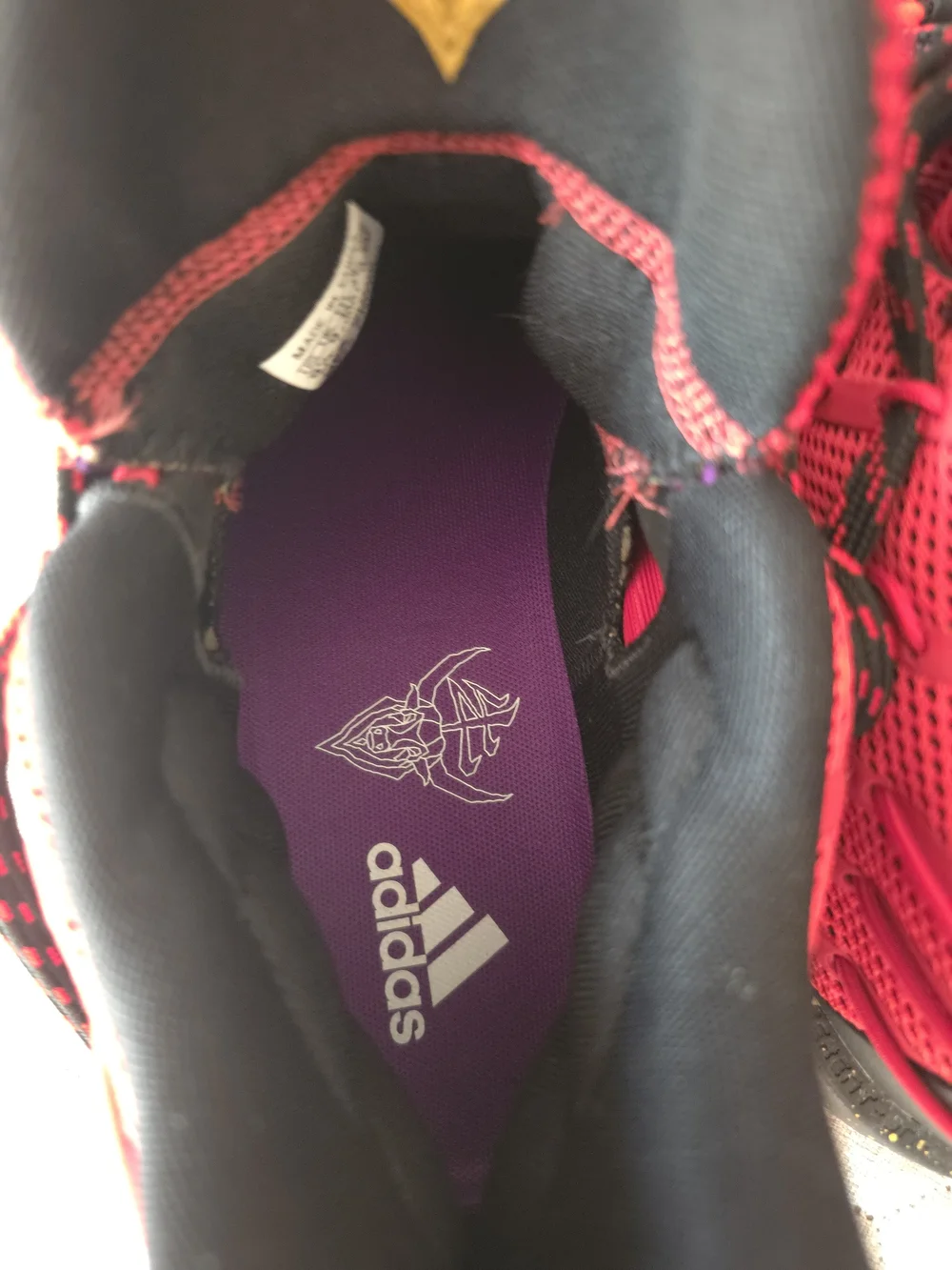 adidas Kids Red and Black Mesh Athletic Sneakers